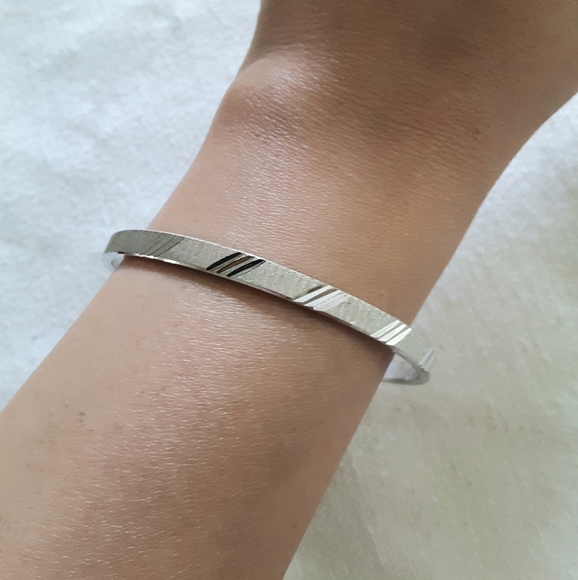 Monet silver Bangle Bracelet 8" inches